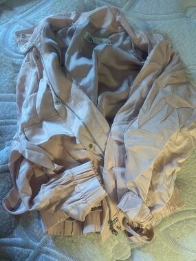 ZARA Light Blush Satin Bomber